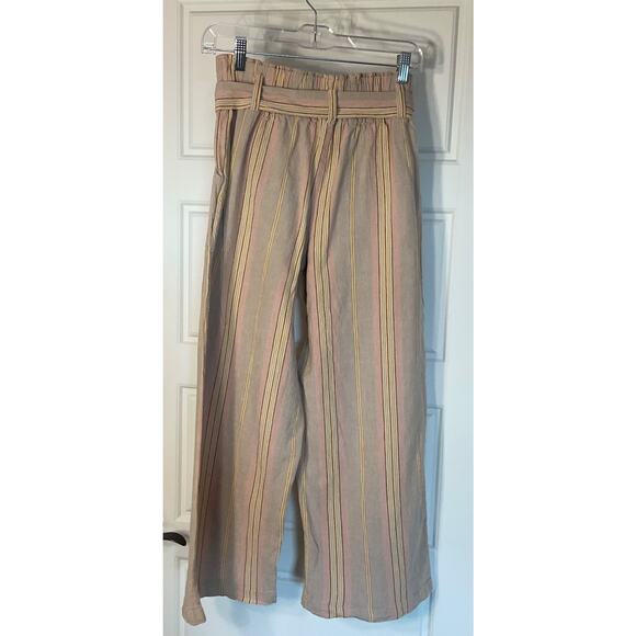 American Eagle Linen Blend Wide Leg Elastic Waist Belted w/Pockets Pants M - Picture 4 of 6